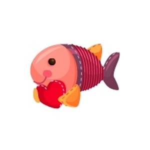 Plushy Heart Fish